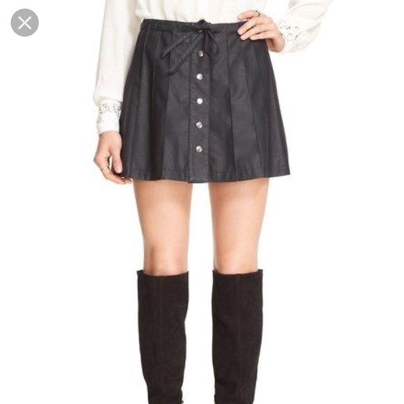 Free People Dresses & Skirts - Free people faux leather skirt